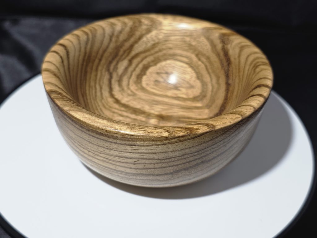 Handmade Zebrano Bowl (5")